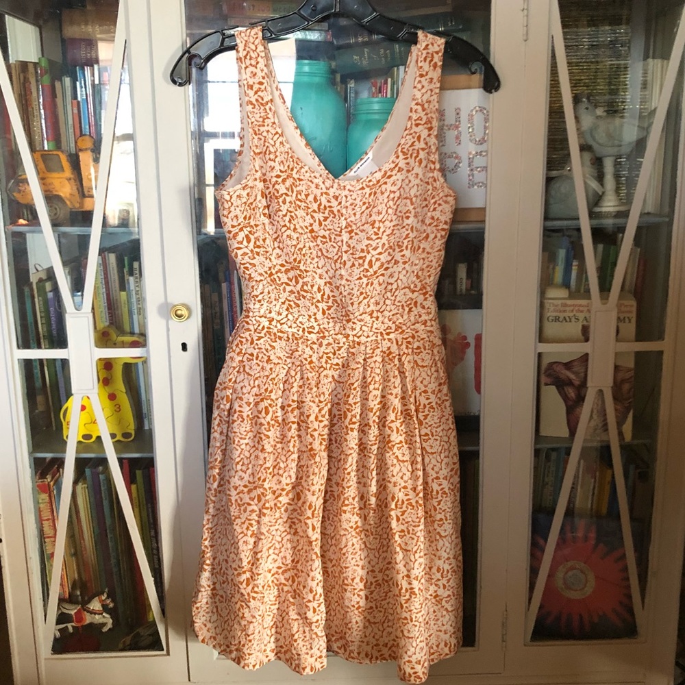 Club Monaco Silk Open Back Skater Dress